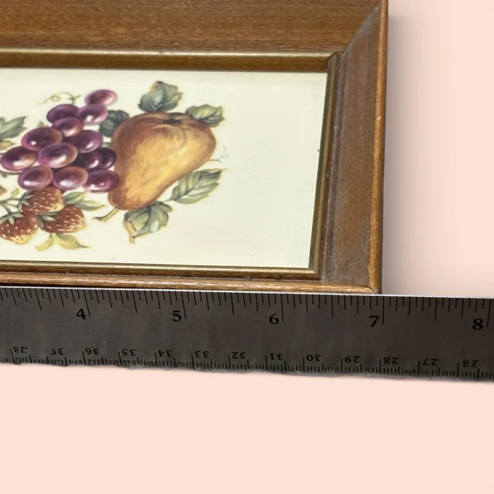 Vintage Framed Wooden Wall Shadow Boxes Fruit Art Lot Of 2 #’d & Handwritten